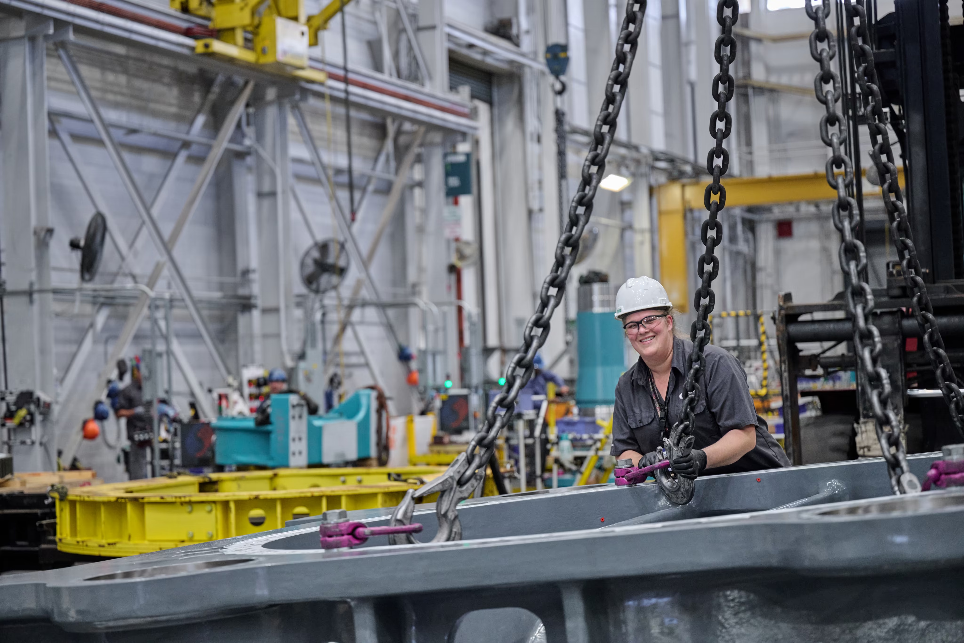 GE Vernova employees performing an inspection at the Greenville, South Carolina site