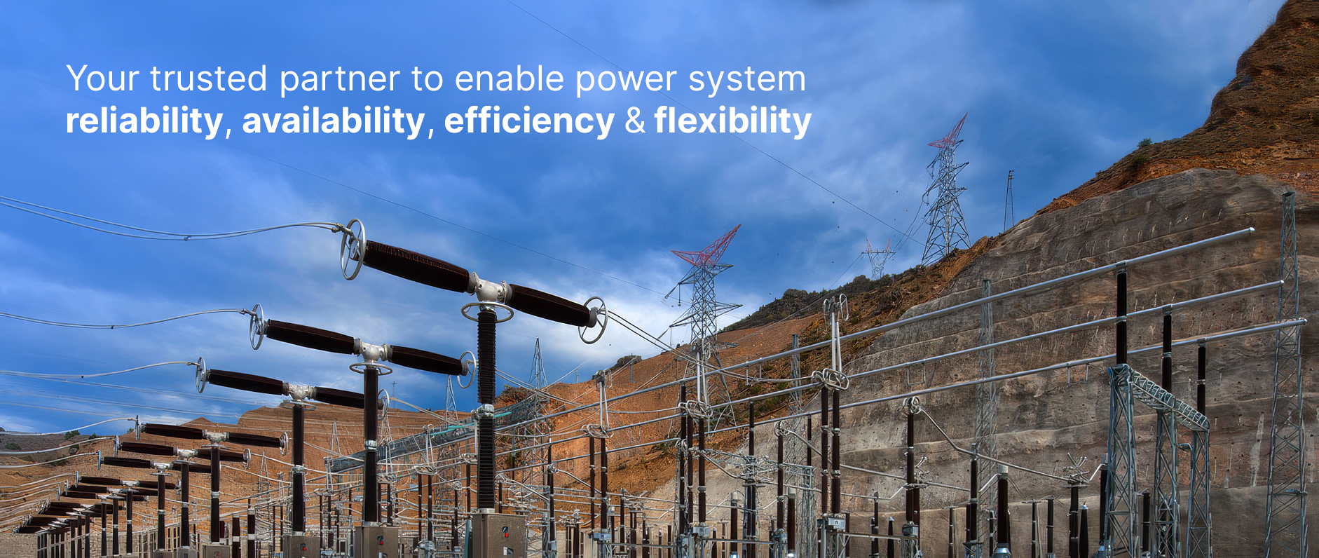 Banner promoting GE Grid Solutions as a trusted partner in power system efficiency