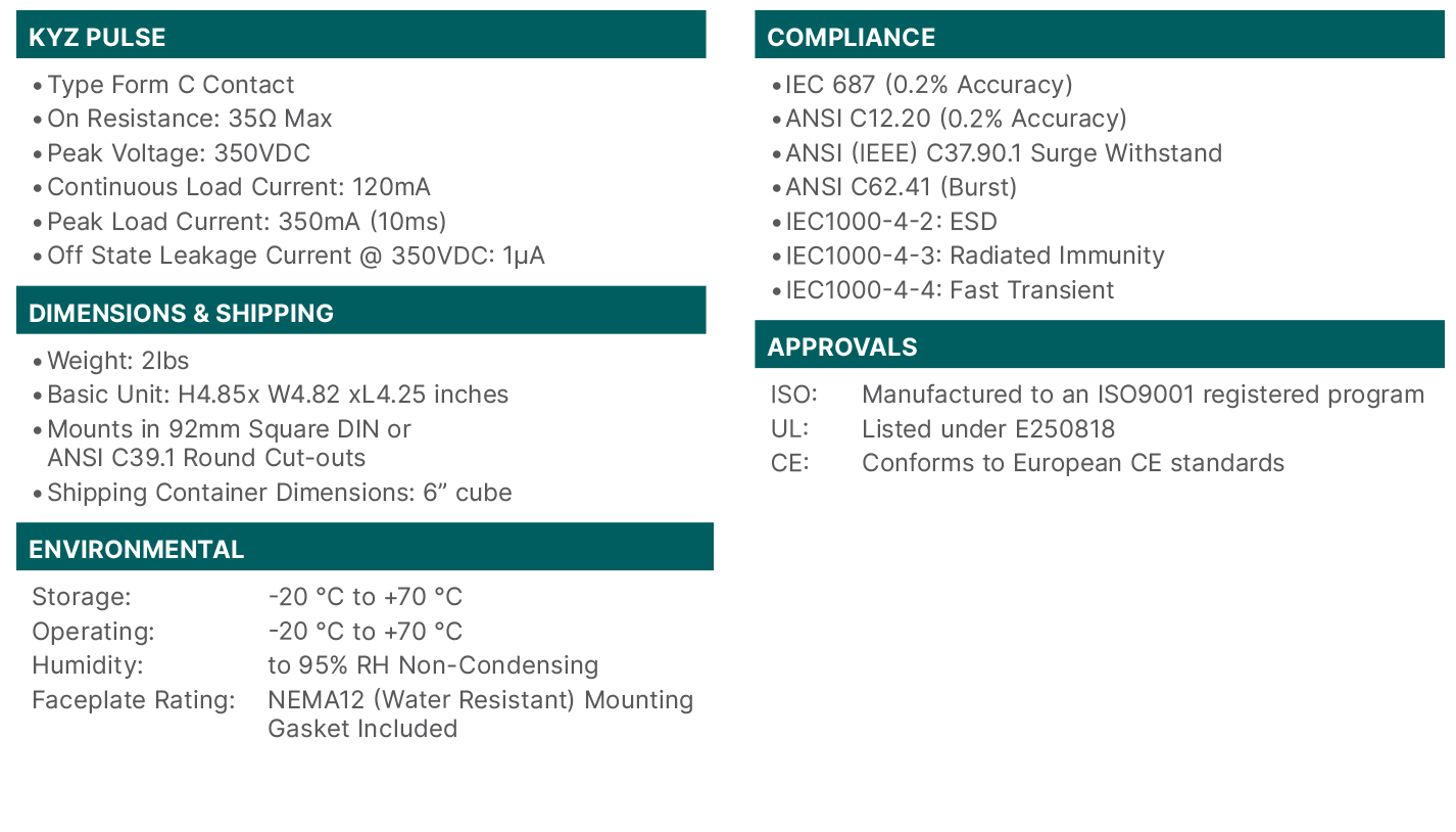 EPM7000 SPECIFICATIONS