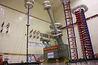800 kVDC bushing being tested in Graz, Austria