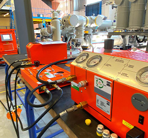 Photo du matériel de formation dédié à la récupération du gaz SF6