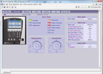 View motor status using digital, analog and RTD inputs