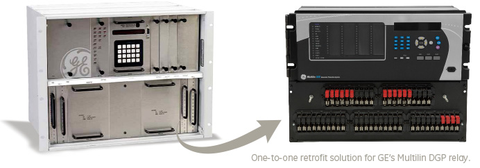 One-to-one retrofit solution for GE's Multilin DGP relay